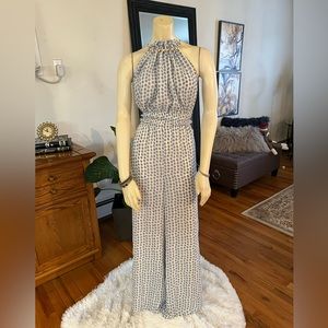 🎉HP🎉 Moon River Blue Polka Dot Halter Neck Wide Leg Jumpsuit